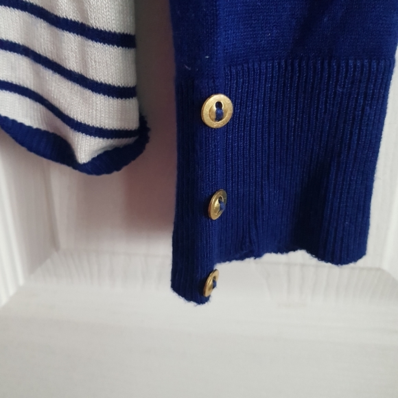 Beautiful Bright Cobalt Blue w/ White Stripes Top - Picture 7 of 8